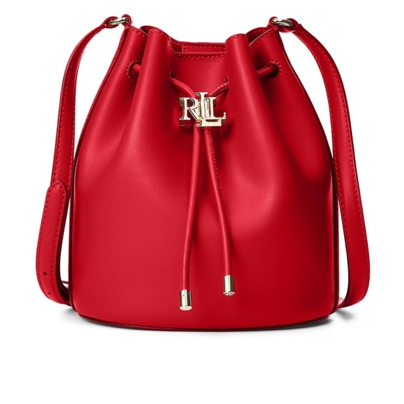 Ralph Lauren Red Leather Bucket Bag 